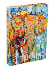 Пъзел Enjoy от 1000 части - Цветен слон